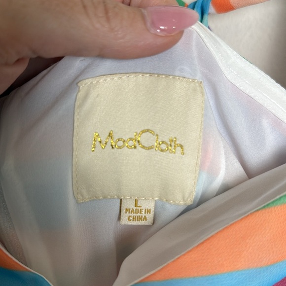 ModCloth Pastel Striped Halter Midi Dress Size Large - Picture 3 of 7